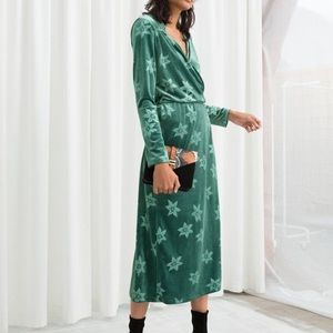 NWT & other stories green velvet dress